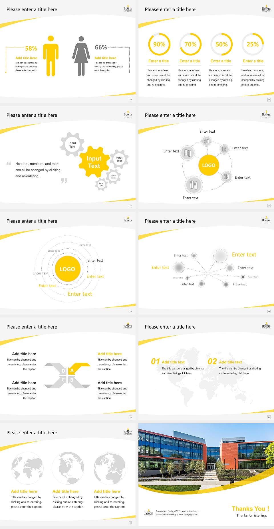 Bowie State University Course/Courseware Creation PPT Template4:3 ratio PPT effect preview image4