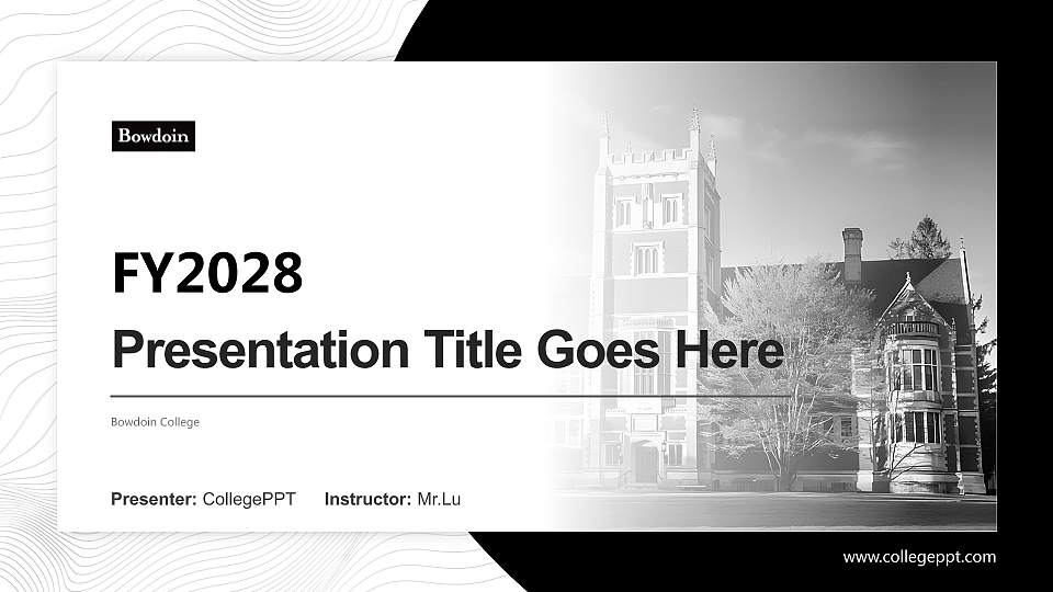 Bowdoin College Academic Presentation/Research Findings Report PPT Template16:9 ratio PPT effect preview image