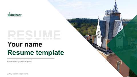 Bethany College (West Virginia) Resume PPT Template