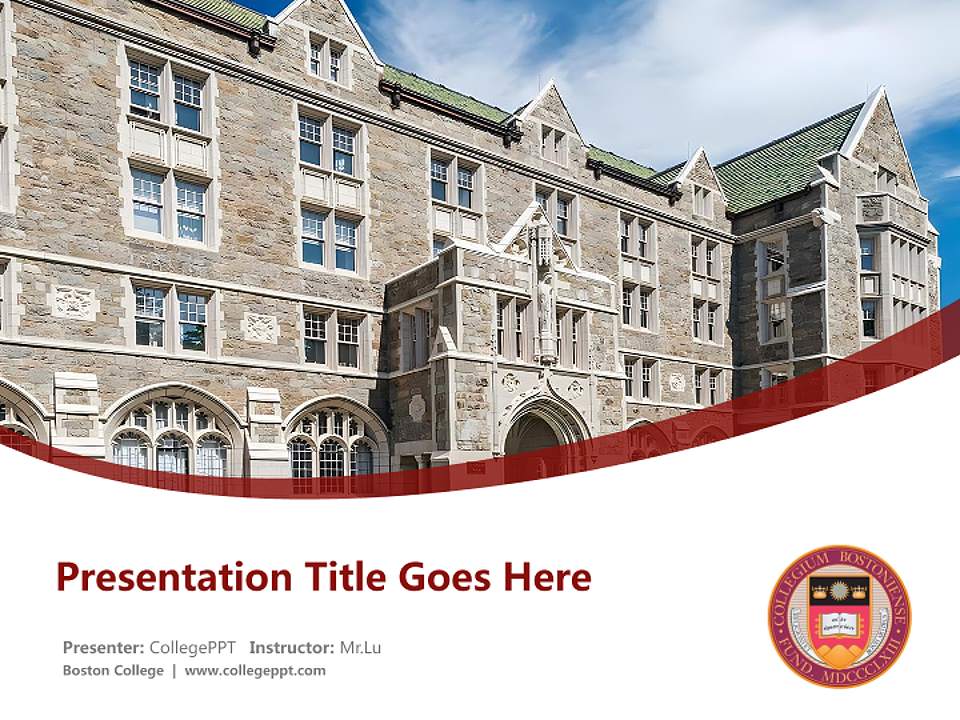 Boston College Course/Courseware Creation PPT Template4:3 ratio PPT effect preview image5