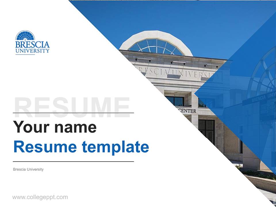 Brescia University Resume PPT Template4:3 ratio PPT effect preview image5