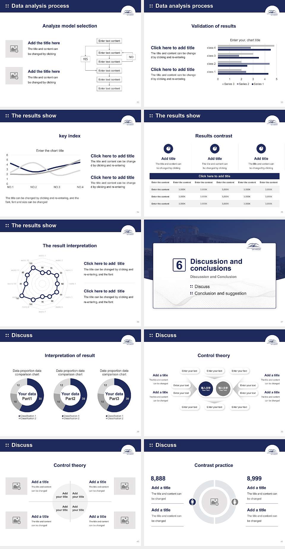 California State University-San Marcos Graduation Thesis Defense PPT Template4:3 ratio PPT effect preview image5