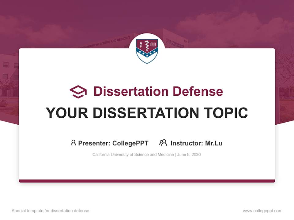 California University of Science and Medicine Graduation Thesis Defense PPT Template4:3 ratio PPT effect preview image7