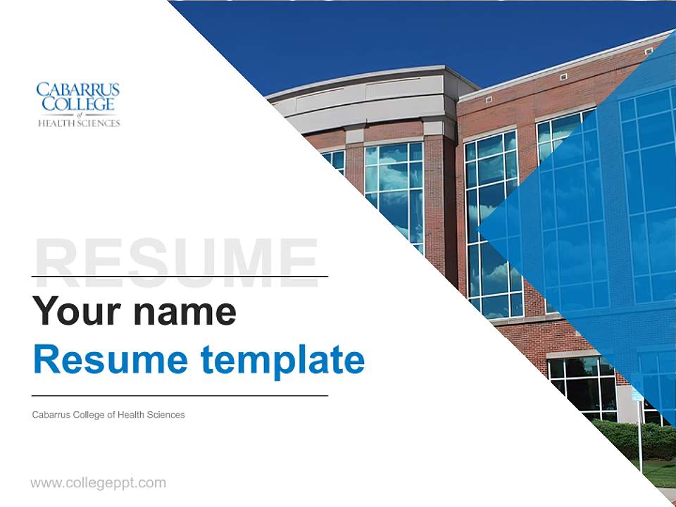 Cabarrus College of Health Sciences Resume PPT Template4:3 ratio PPT effect preview image5
