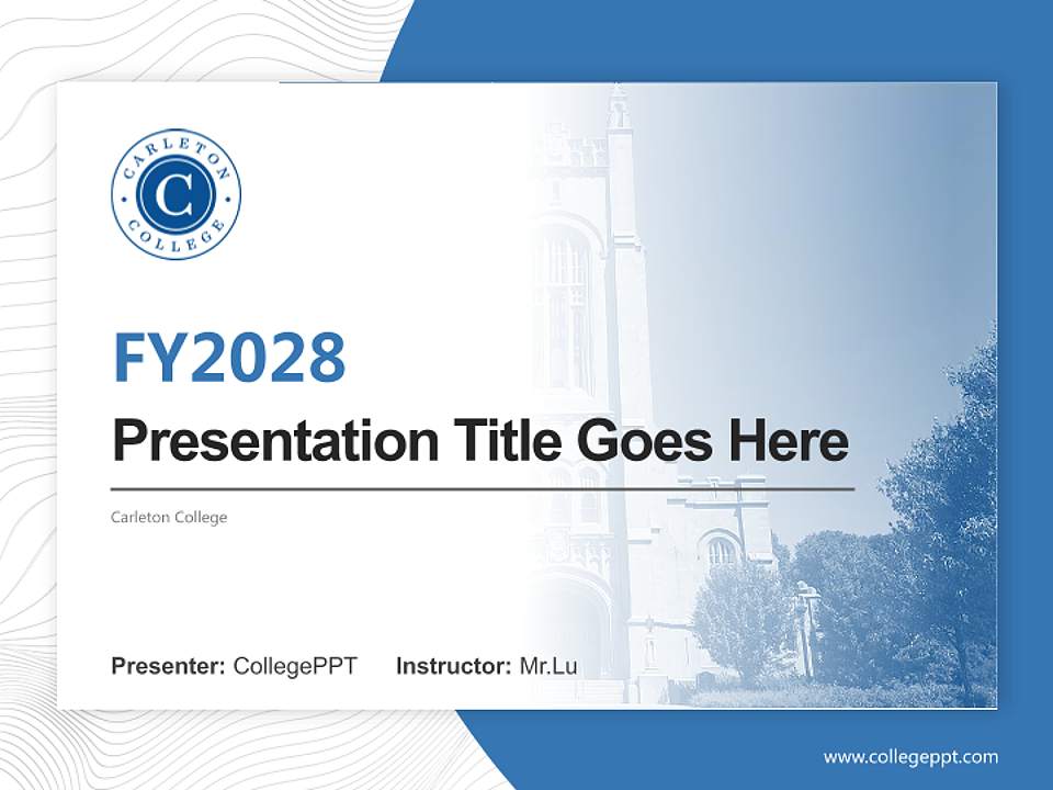 Carleton College Academic Presentation/Research Findings Report PPT Template4:3 ratio PPT effect preview image5
