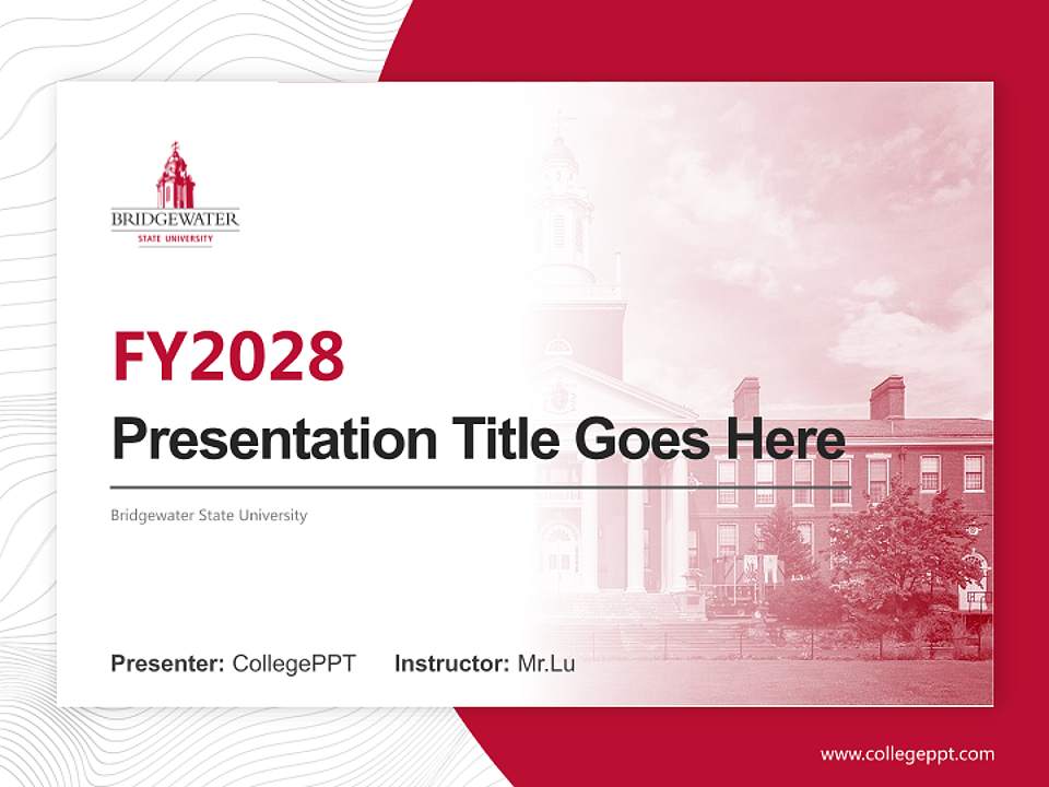 Bridgewater State University Academic Presentation/Research Findings Report PPT Template4:3 ratio PPT effect preview image5