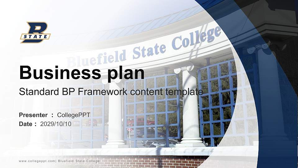 Bluefield State College Competition/Entrepreneurship Contest PPT Template16:9 ratio PPT effect preview image