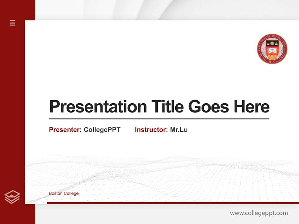 Boston College Thesis Proposal/Graduation Defense PPT Template4:3 ratio PPT effect preview image5