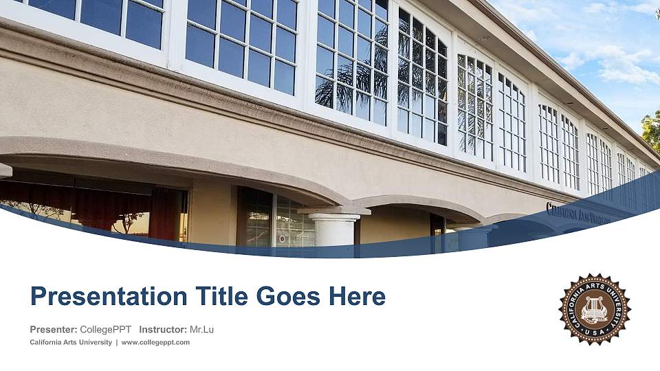 California Arts University Course/Courseware Creation PPT Template16:9 ratio PPT effect preview image