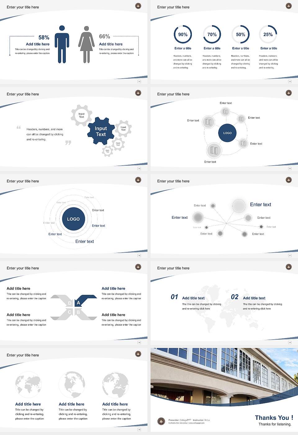 California Arts University Course/Courseware Creation PPT Template16:9 ratio PPT effect preview image4