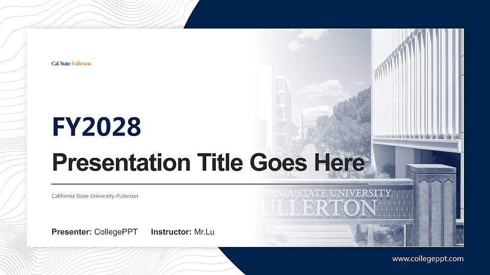 California State University-Fullerton Academic Presentation/Research Findings Report PPT Template16:9 ratio PPT effect preview image