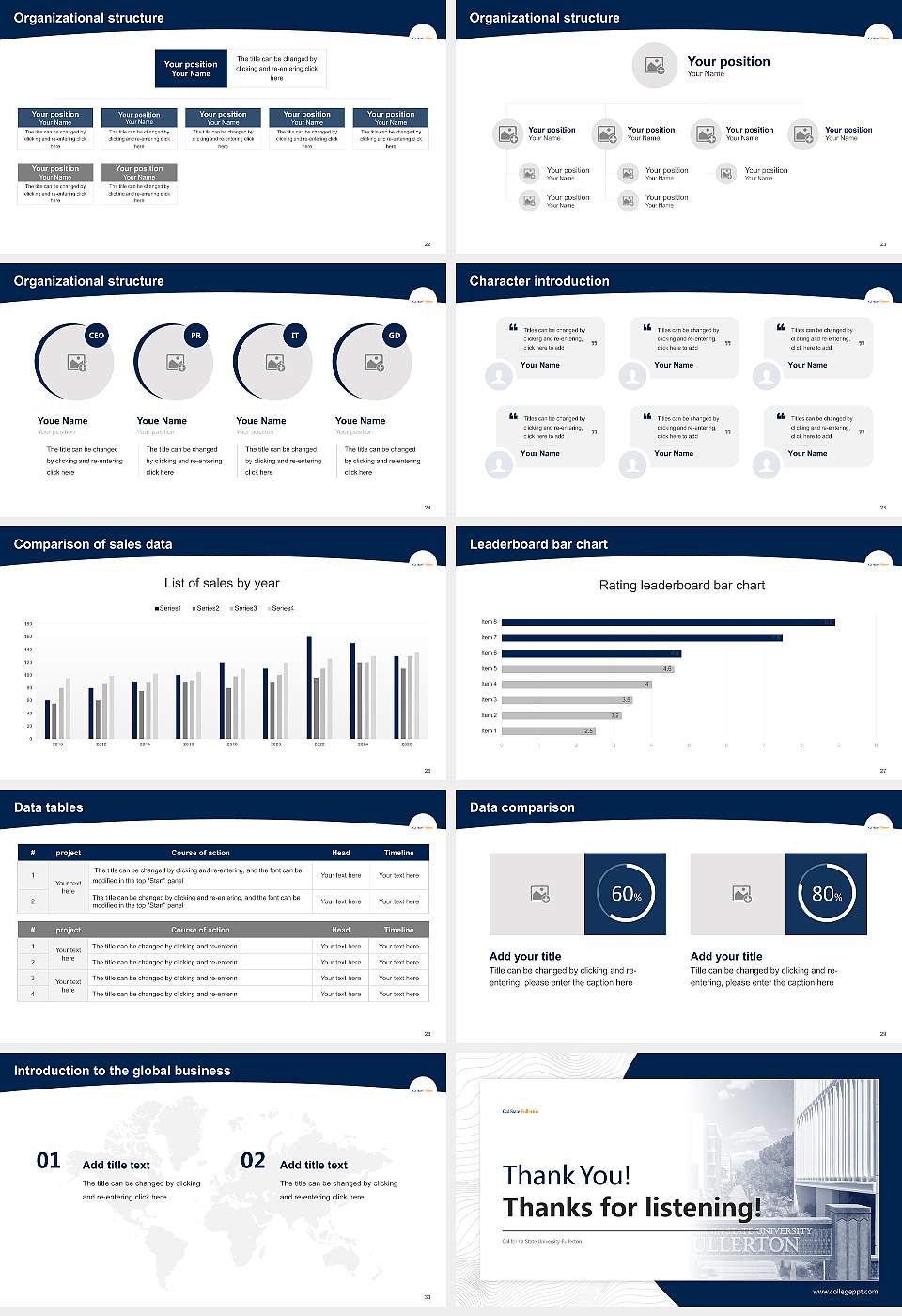California State University-Fullerton Academic Presentation/Research Findings Report PPT Template16:9 ratio PPT effect preview image4