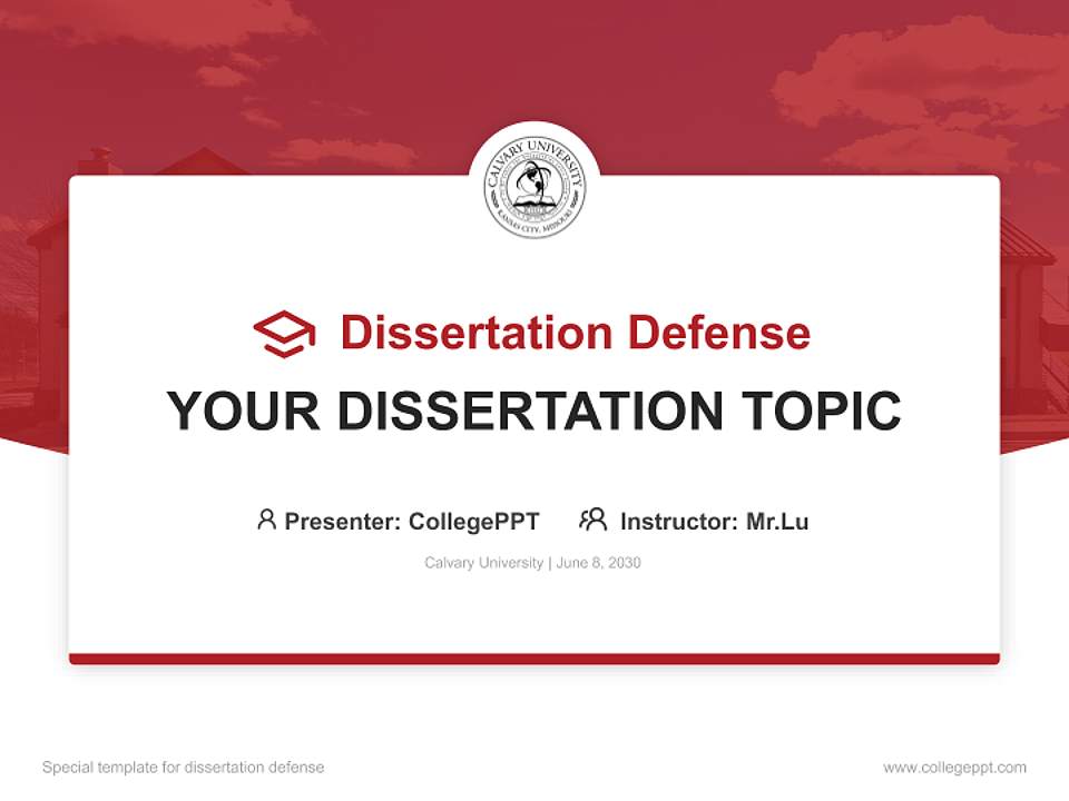 Calvary University Graduation Thesis Defense PPT Template4:3 ratio PPT effect preview image7