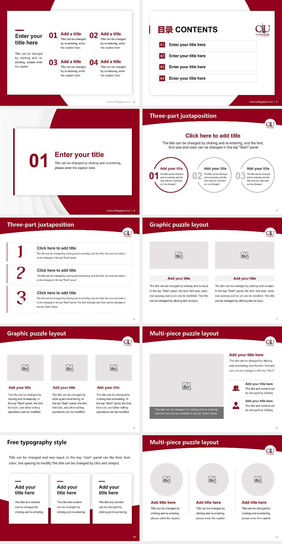 Campbellsville University Academic Presentation/Research Findings Report PPT Template4:3 ratio PPT effect preview image2