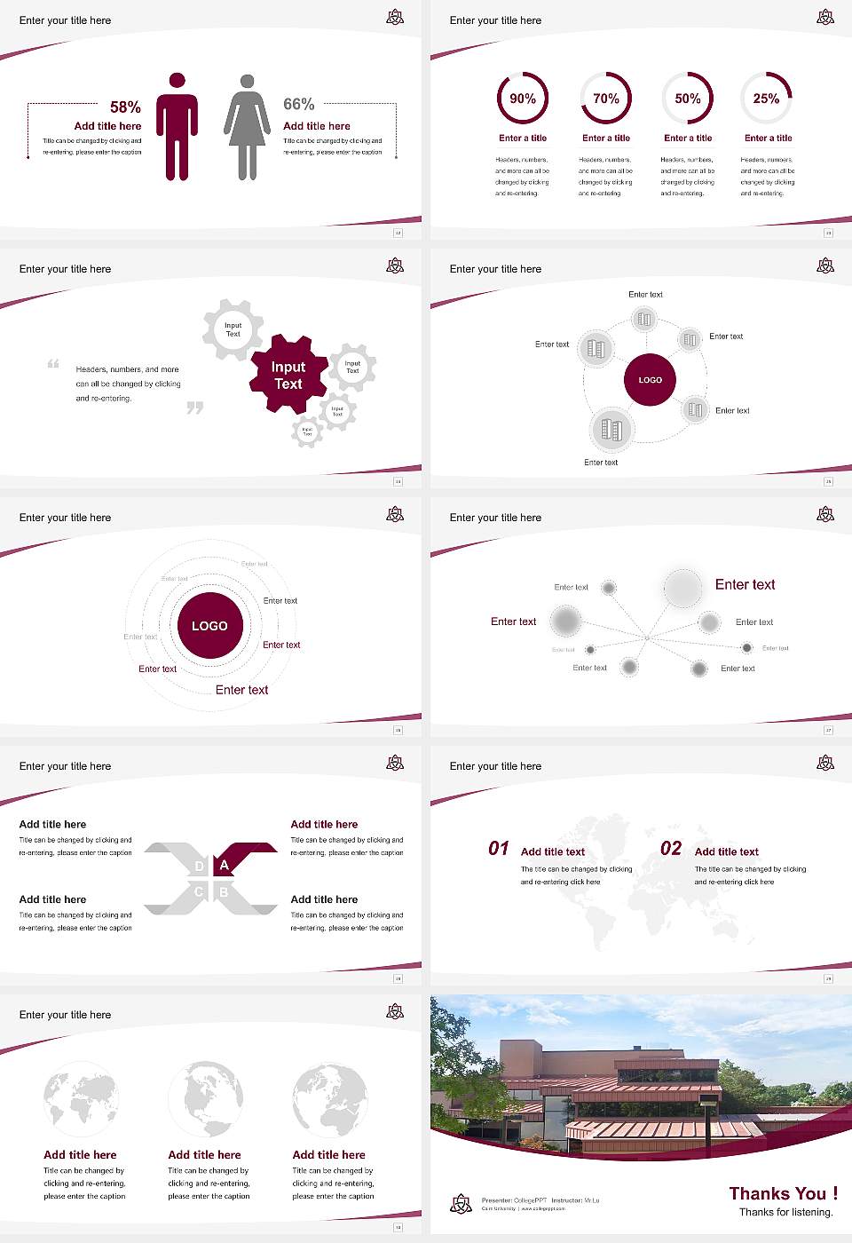 Cairn University Course/Courseware Creation PPT Template16:9 ratio PPT effect preview image4