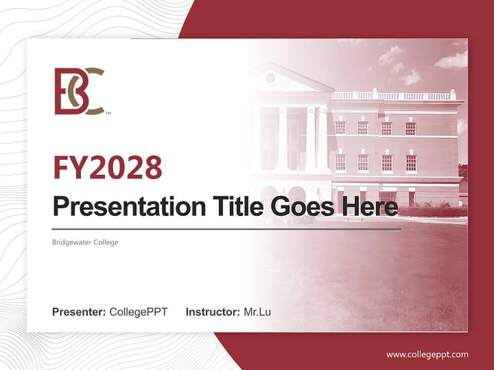 Bridgewater College Academic Presentation/Research Findings Report PPT Template4:3 ratio PPT effect preview image5