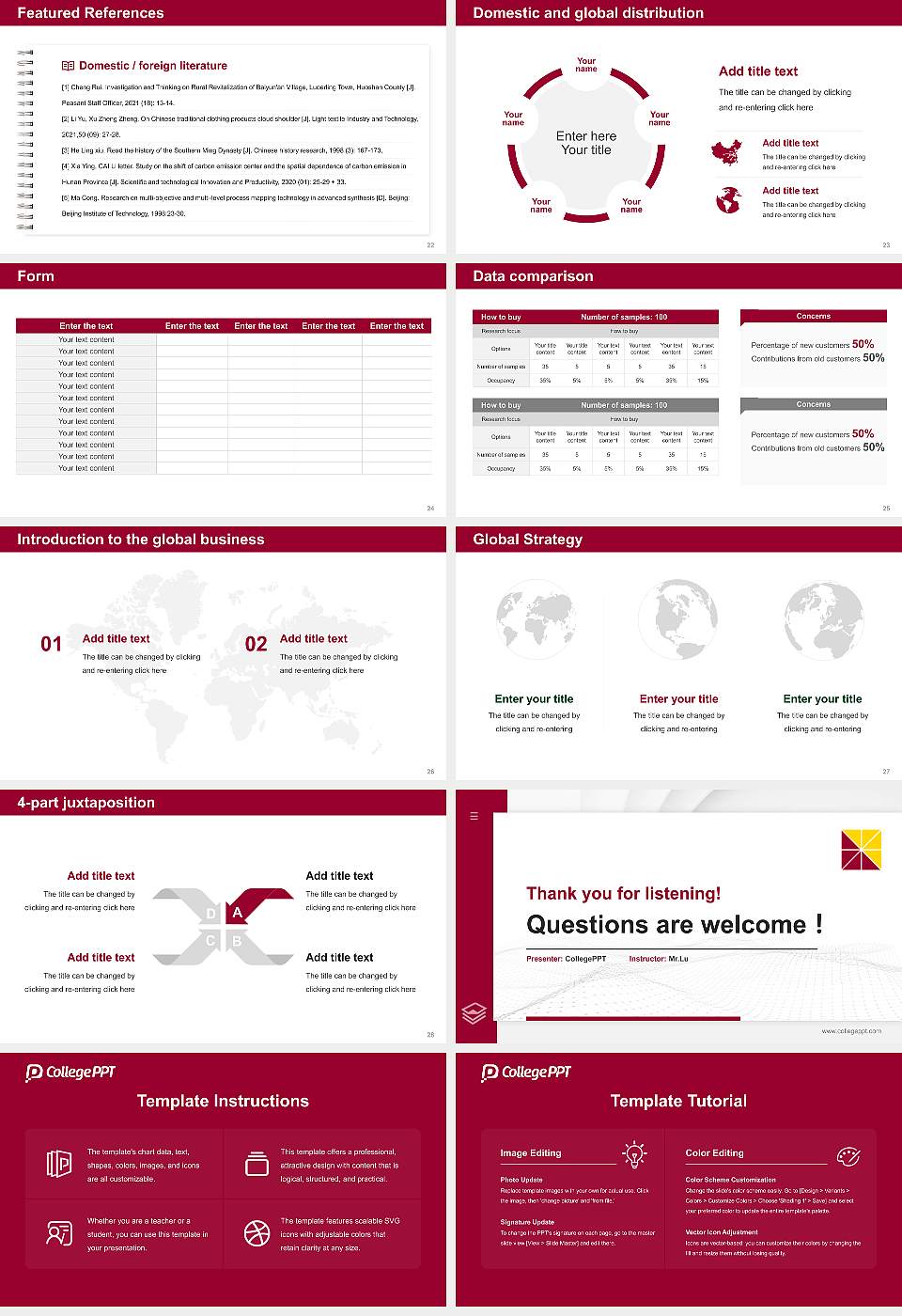 Brandman University Thesis Proposal/Graduation Defense PPT Template16:9 ratio PPT effect preview image4