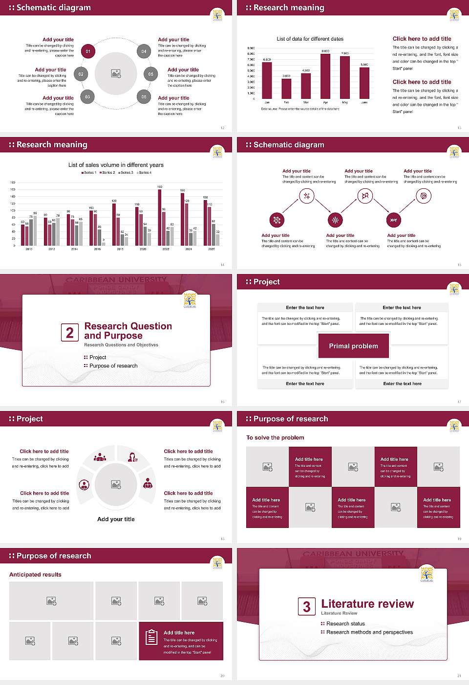 Caribbean University-Ponce Graduation Thesis Defense PPT Template16:9 ratio PPT effect preview image3
