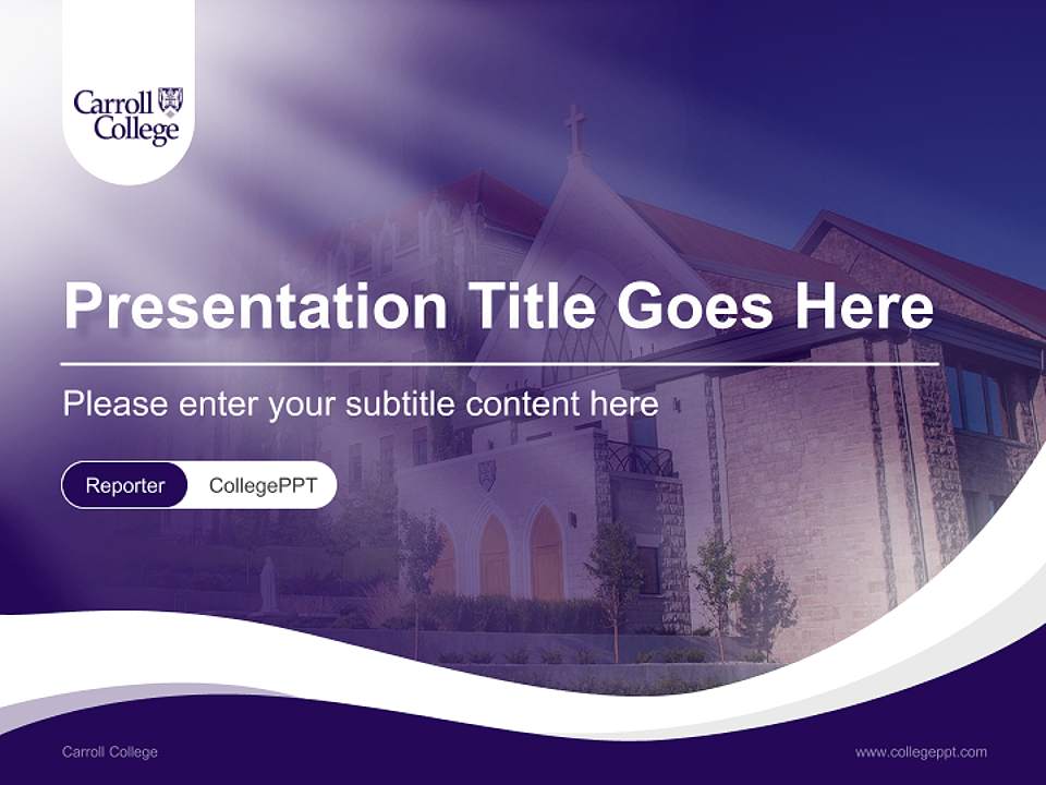Carroll College Lecture Sharing and Networking Event PPT Template4:3 ratio PPT effect preview image4