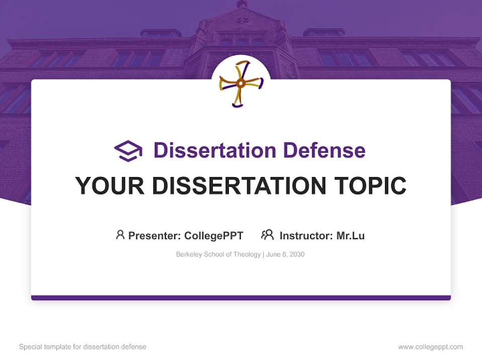 Berkeley School of Theology Graduation Thesis Defense PPT Template4:3 ratio PPT effect preview image7