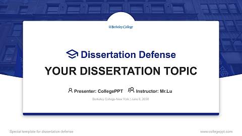 Berkeley College-New York Graduation Thesis Defense PPT Template