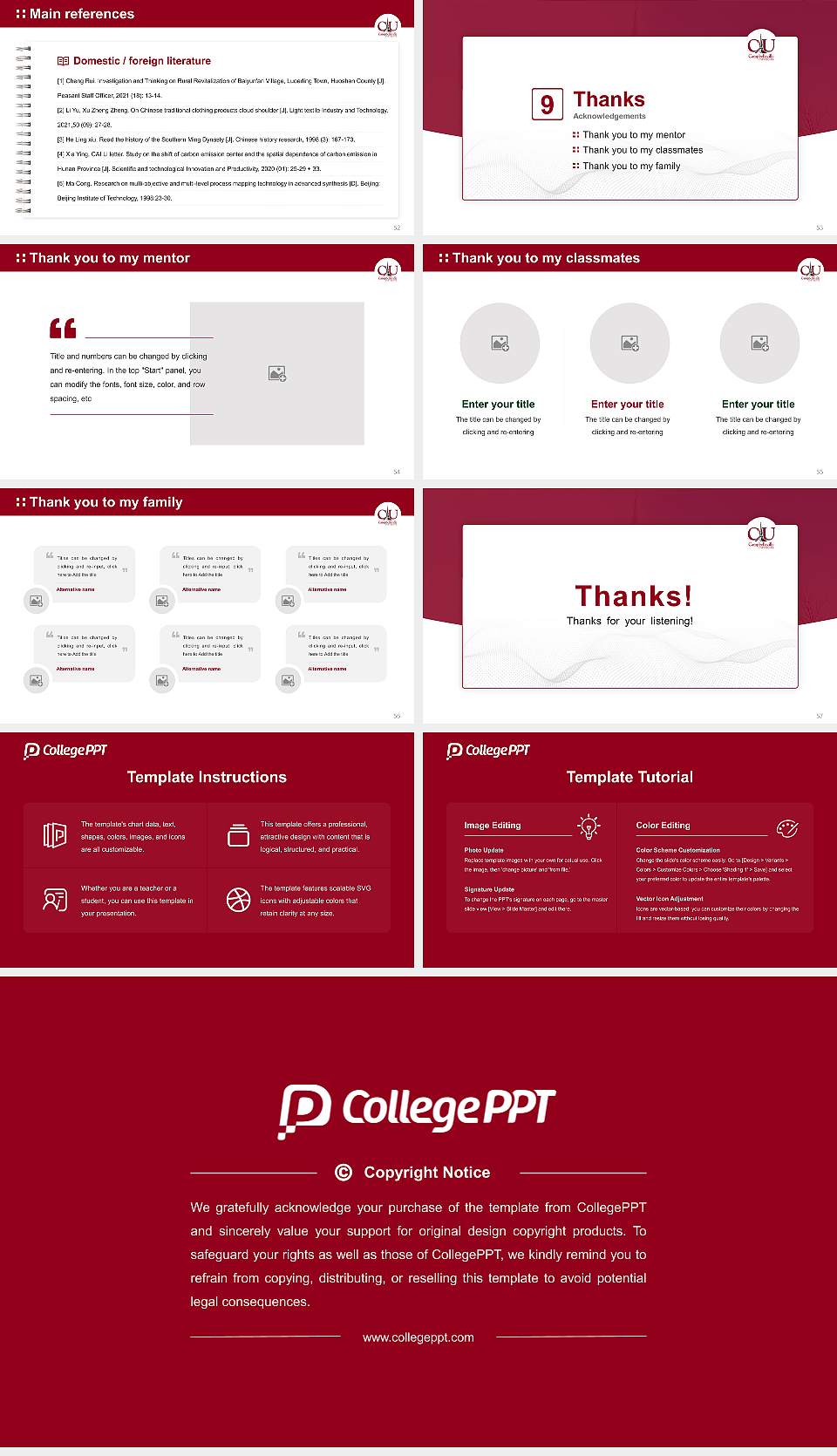Campbellsville University Graduation Thesis Defense PPT Template16:9 ratio PPT effect preview image7
