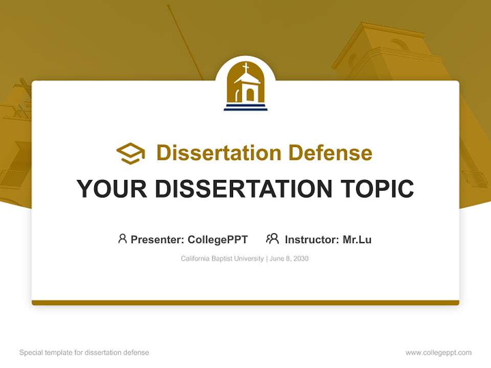 California Baptist University Graduation Thesis Defense PPT Template4:3 ratio PPT effect preview image7