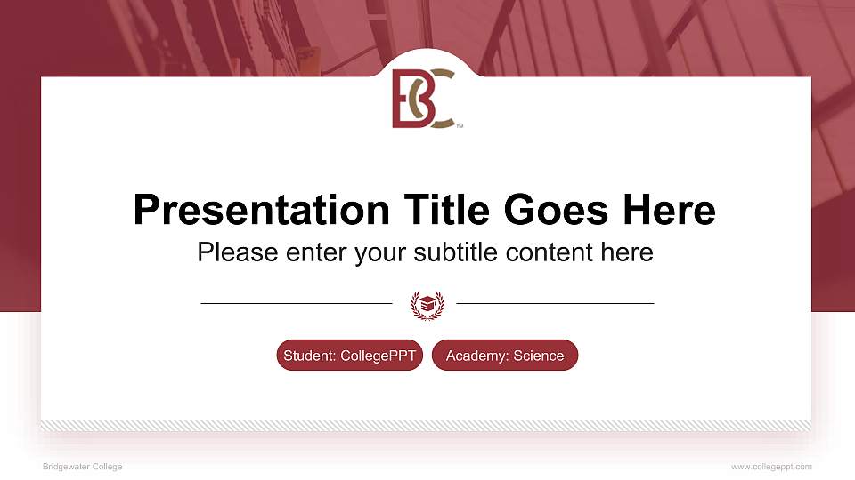 Bridgewater College National Scholarship Defense PPT Template16:9 ratio PPT effect preview image