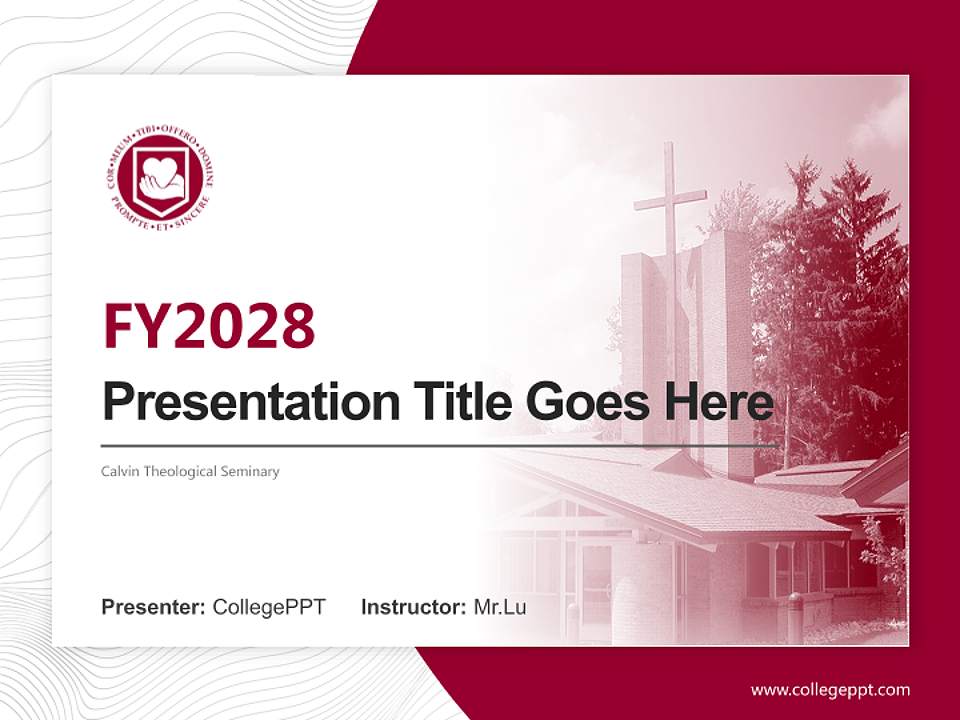 Calvin Theological Seminary Academic Presentation/Research Findings Report PPT Template4:3 ratio PPT effect preview image5