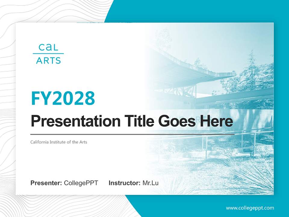 California Institute of the Arts Academic Presentation/Research Findings Report PPT Template4:3 ratio PPT effect preview image5