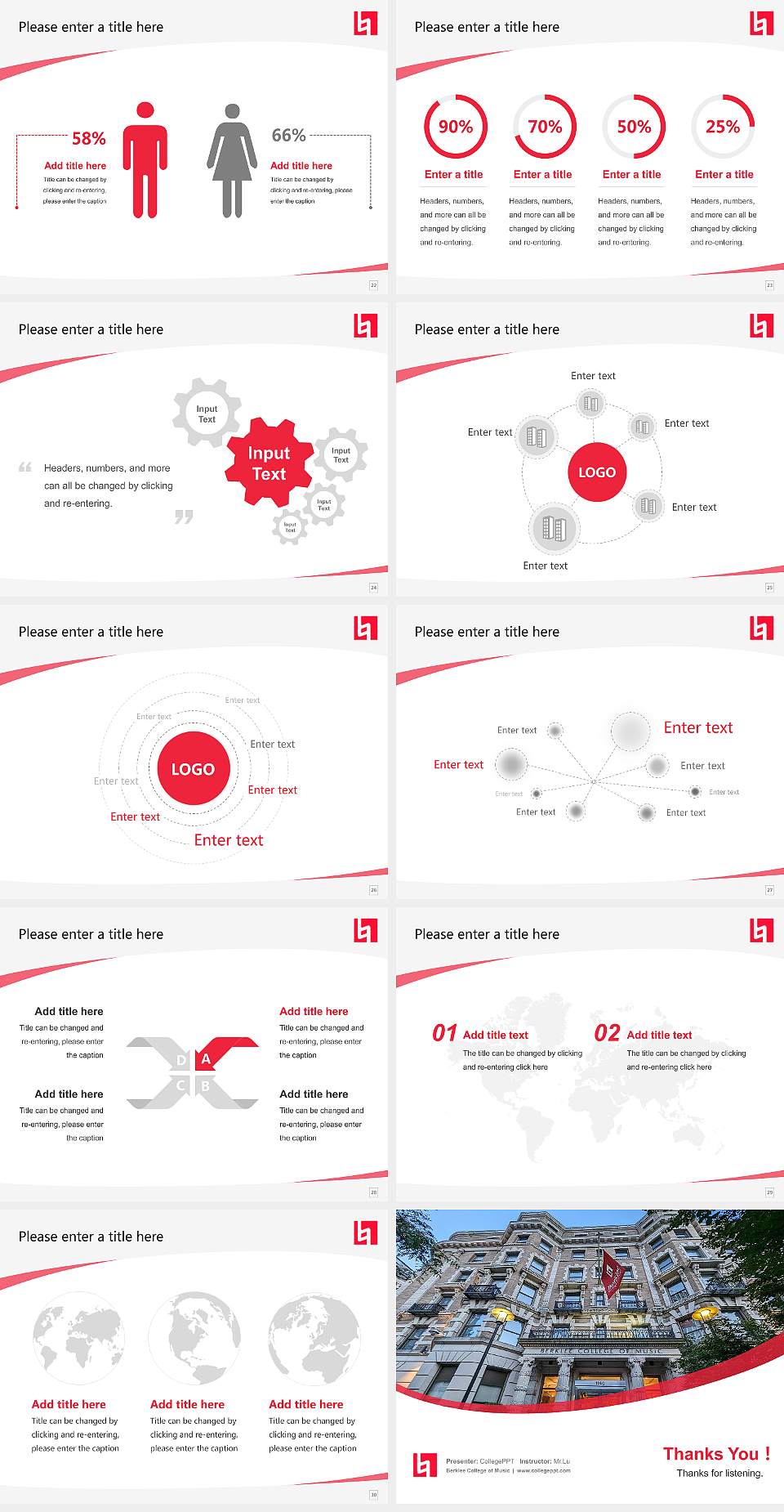 Berklee College of Music Course/Courseware Creation PPT Template4:3 ratio PPT effect preview image4