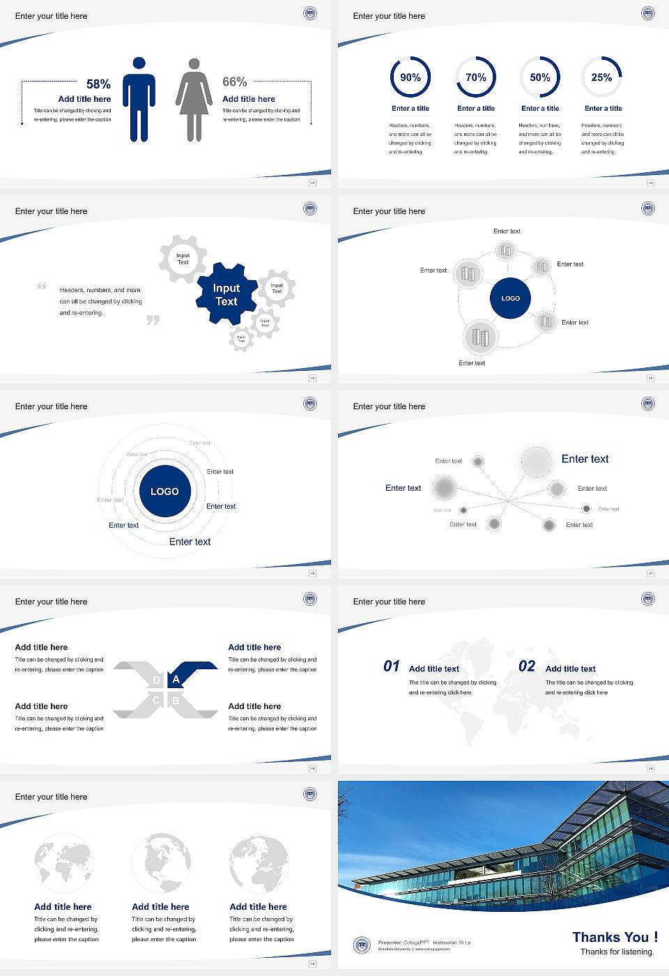 Brandeis University Course/Courseware Creation PPT Template16:9 ratio PPT effect preview image4