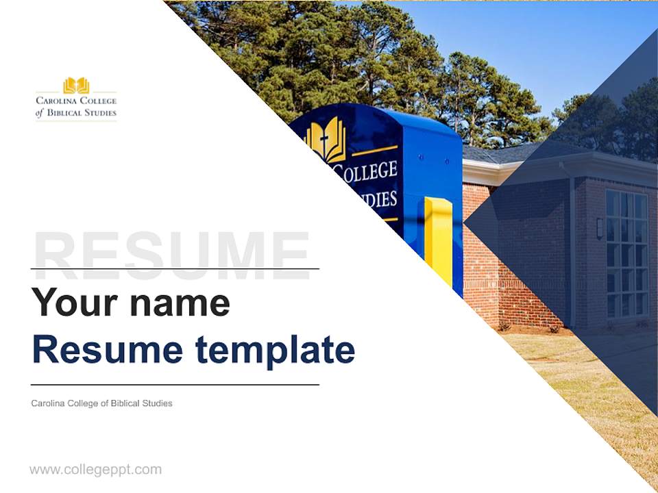 Carolina College of Biblical Studies Resume PPT Template4:3 ratio PPT effect preview image5