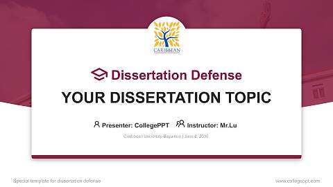 Caribbean University-Bayamon Graduation Thesis Defense PPT Template