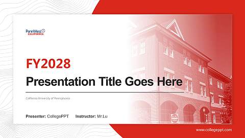 California University of Pennsylvania Academic Presentation/Research Findings Report PPT Template