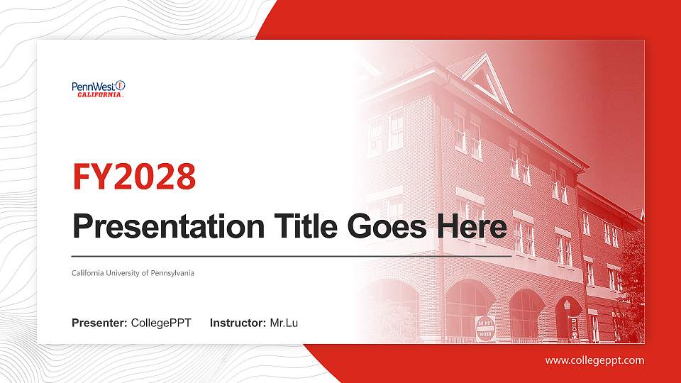 California University of Pennsylvania Academic Presentation/Research Findings Report PPT Template16:9 ratio PPT effect preview image