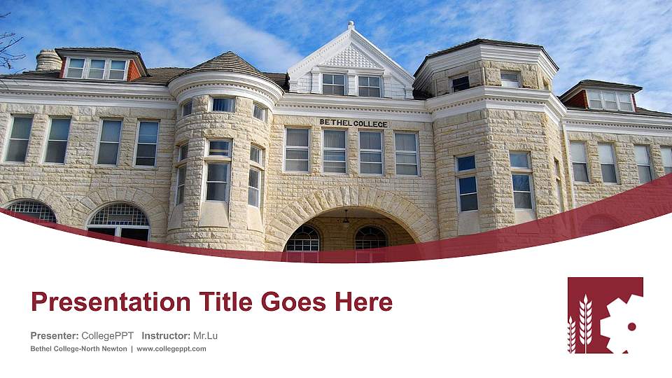 Bethel College-North Newton Course/Courseware Creation PPT Template16:9 ratio PPT effect preview image1