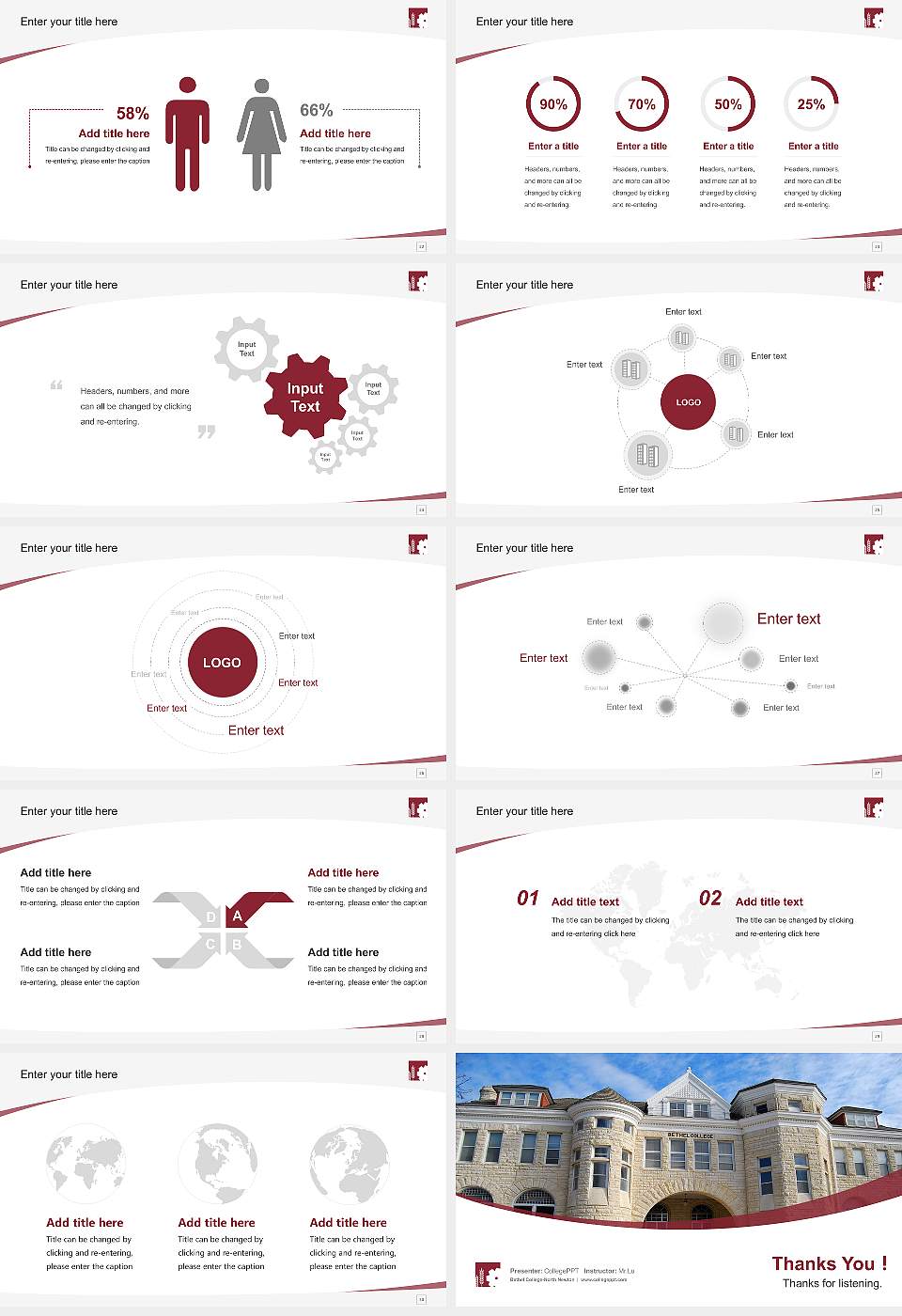 Bethel College-North Newton Course/Courseware Creation PPT Template16:9 ratio PPT effect preview image4