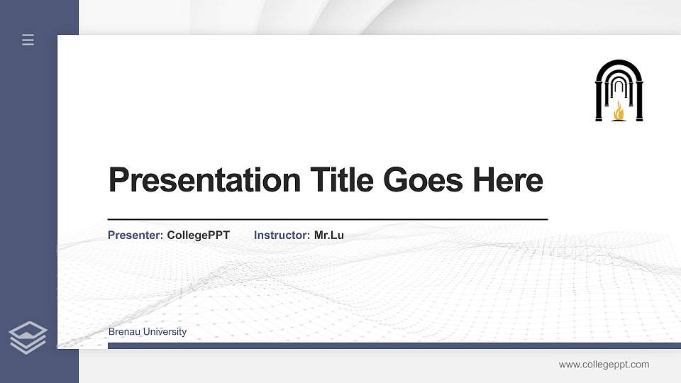 Brenau University Thesis Proposal/Graduation Defense PPT Template16:9 ratio PPT effect preview image