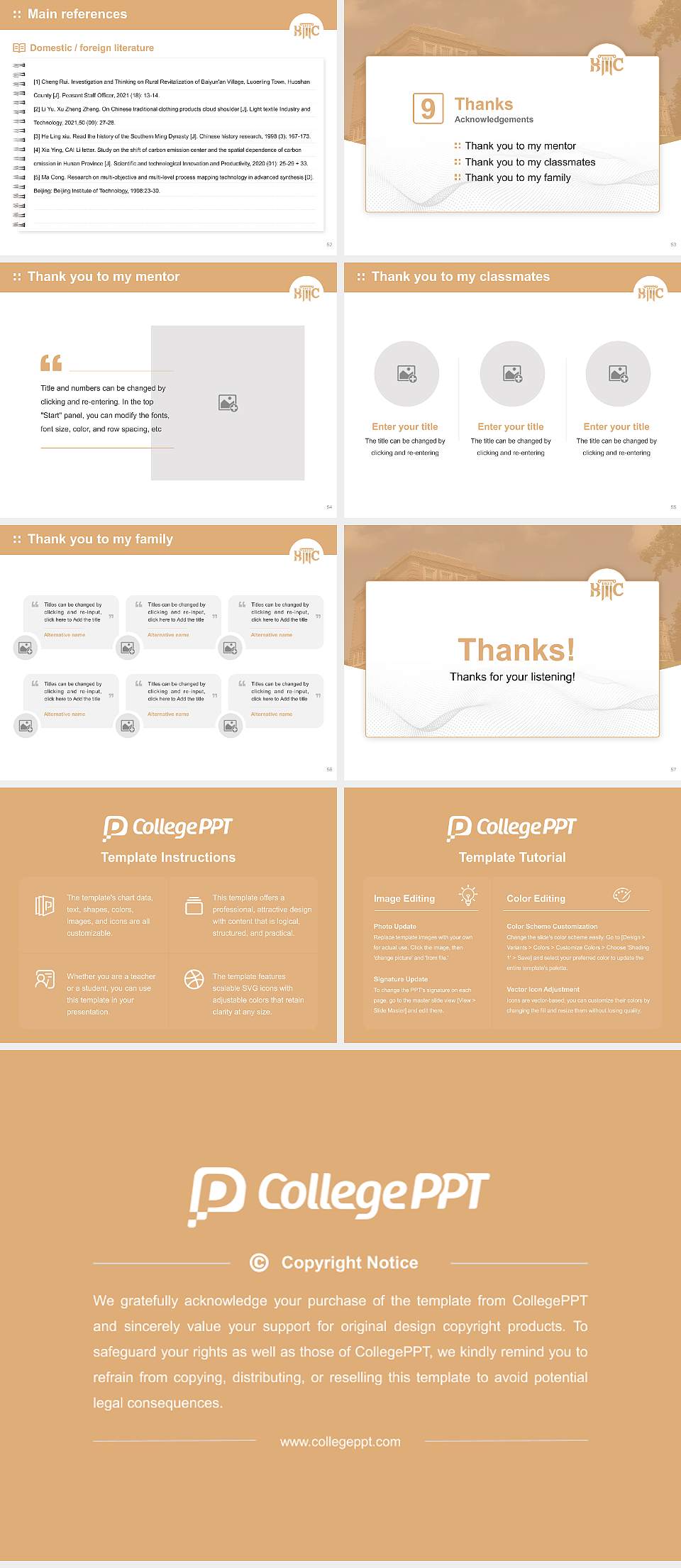 Blue Mountain Christian University Graduation Thesis Defense PPT Template4:3 ratio PPT effect preview image7