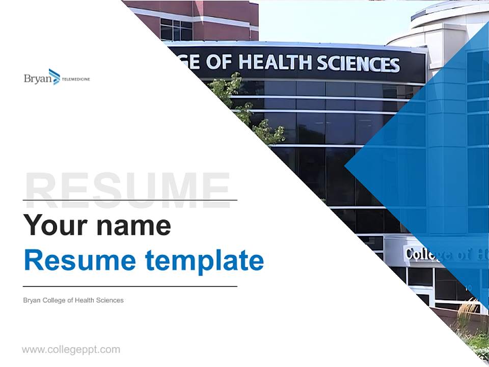 Bryan College of Health Sciences Resume PPT Template4:3 ratio PPT effect preview image5