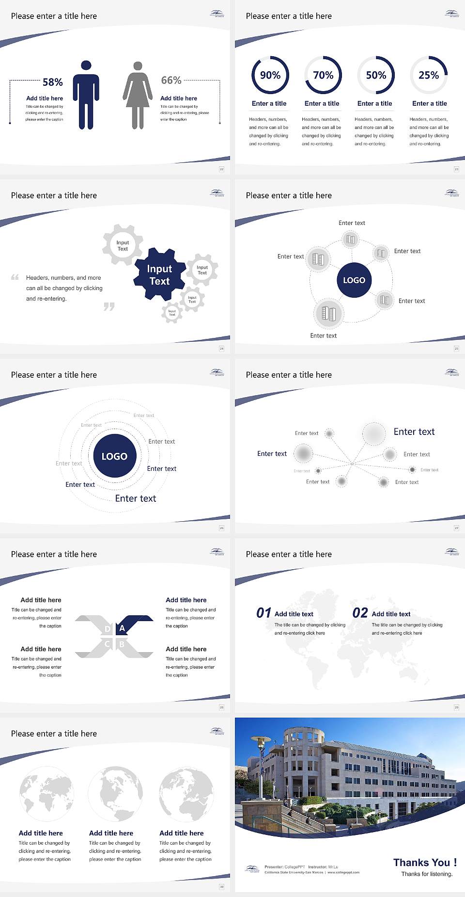 California State University-San Marcos Course/Courseware Creation PPT Template4:3 ratio PPT effect preview image4