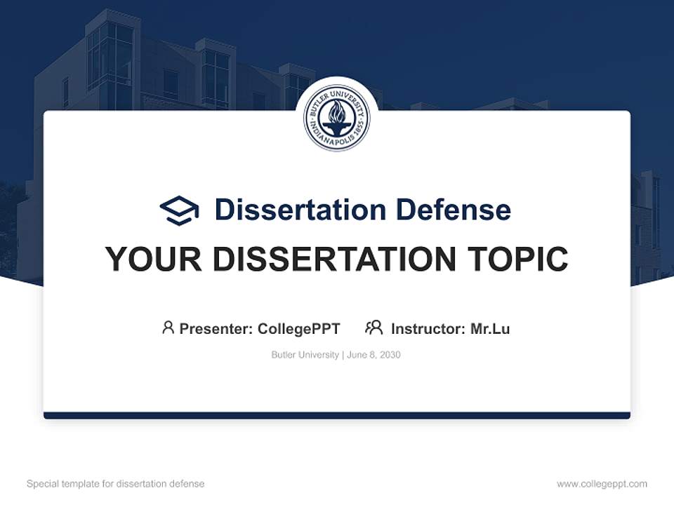 Butler University Graduation Thesis Defense PPT Template4:3 ratio PPT effect preview image7