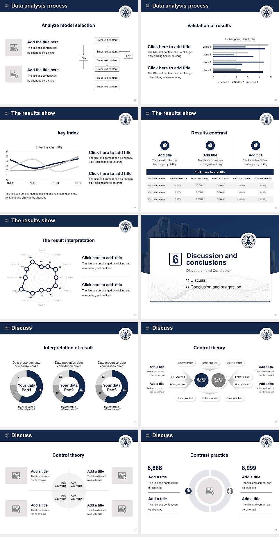 Butler University Graduation Thesis Defense PPT Template4:3 ratio PPT effect preview image5