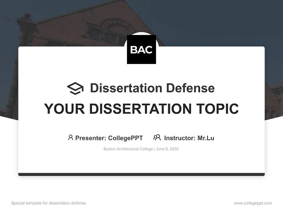 Boston Architectural College Graduation Thesis Defense PPT Template4:3 ratio PPT effect preview image7