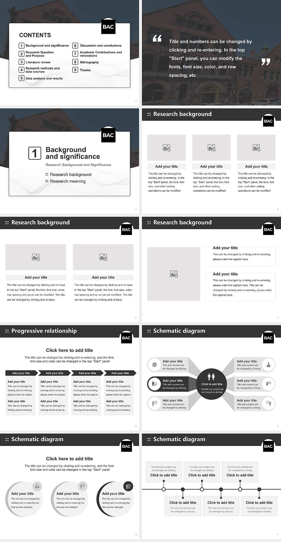 Boston Architectural College Graduation Thesis Defense PPT Template4:3 ratio PPT effect preview image2