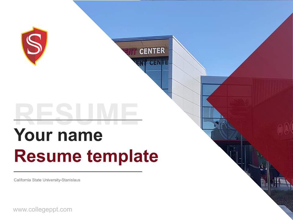 California State University-Stanislaus Resume PPT Template4:3 ratio PPT effect preview image5