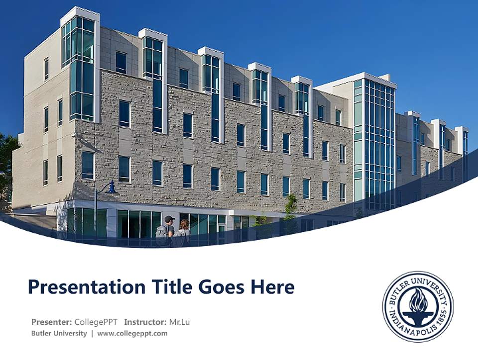 Butler University Course/Courseware Creation PPT Template4:3 ratio PPT effect preview image5