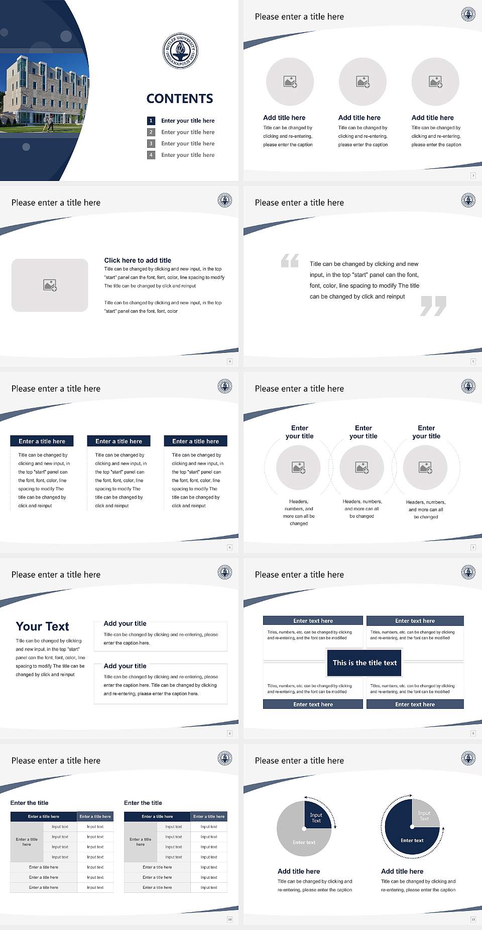 Butler University Course/Courseware Creation PPT Template4:3 ratio PPT effect preview image2
