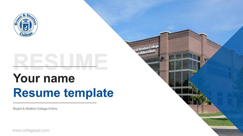 Bryant & Stratton College-Online Resume PPT Template16:9 ratio PPT effect preview image